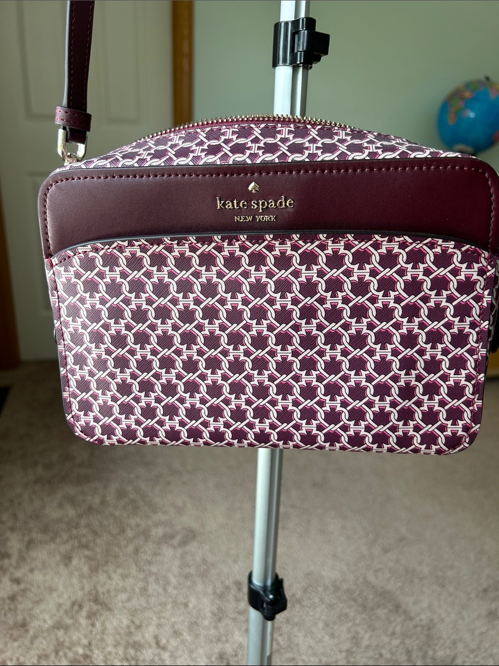 kate spade Burgundy and White Crossbody Bag